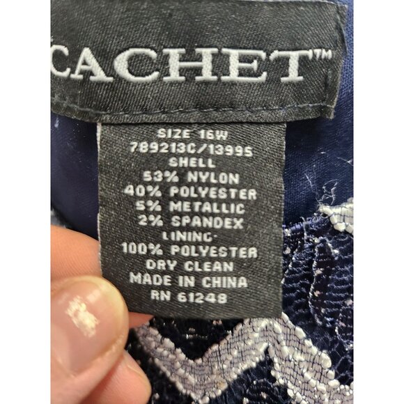 Vintage Cachet Tank Top Womens Size 16W Navy Silver Chevron Metallic Y2K Holiday - Picture 5 of 8